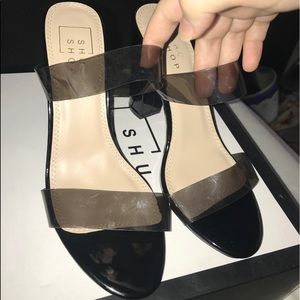 Black transparent heels size 6 1/2
